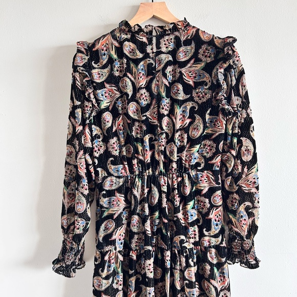 ba&sh Roane Midi Dress | Black Paisley | Size US 6 - Picture 11 of 16